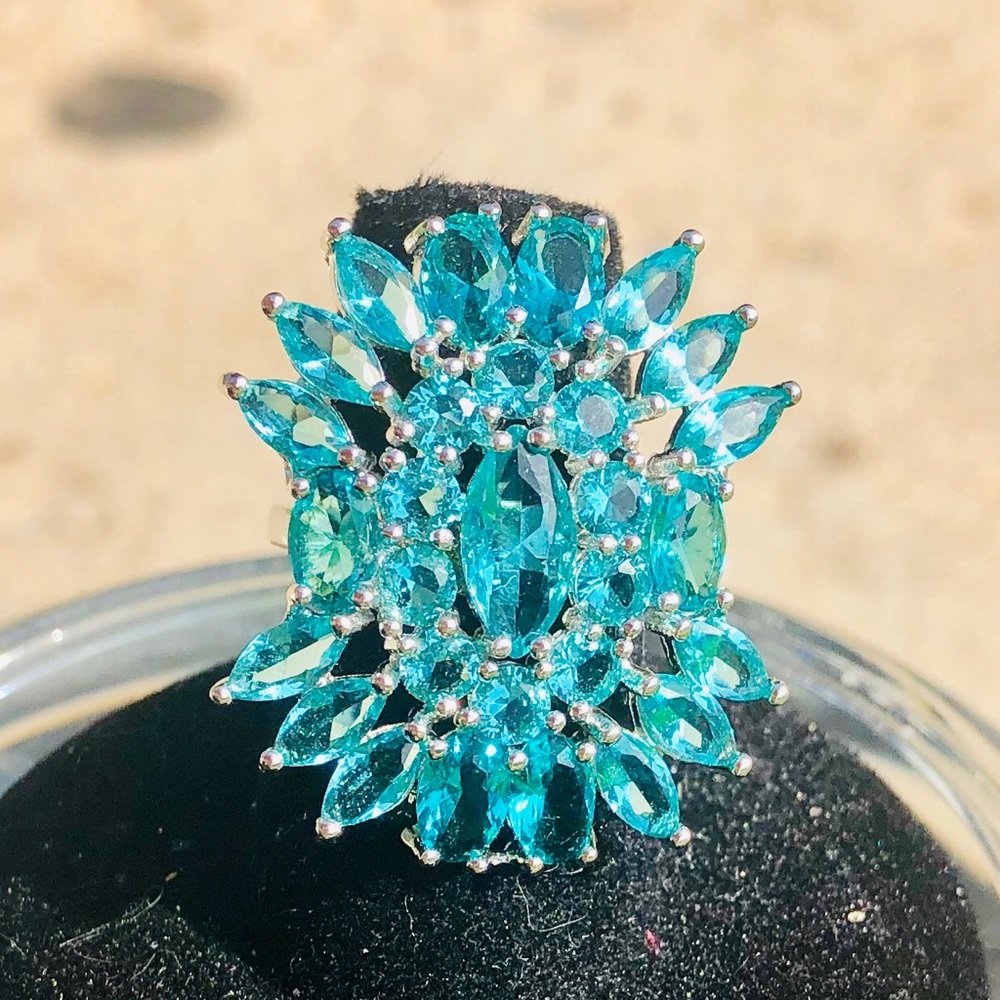 Aquamarine and 925 Silver Ring